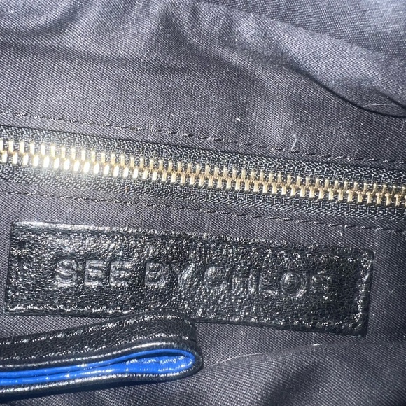 See by Chloe Vintage Blue Crossbody Bag with Soft Material and Gold Zipper - Picture 2 of 7